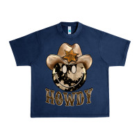 Navy howdy smiley face Urban Heavy Tee - BarkalooDesign