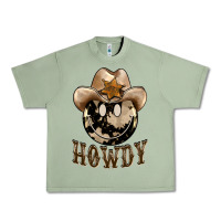 Oil Green howdy smiley face Urban Heavy Tee - BarkalooDesign