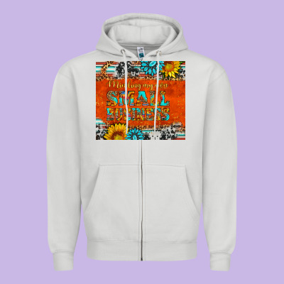 Minding My Own Small Business Zipper Hoodie Designed By Hra Design Shop
