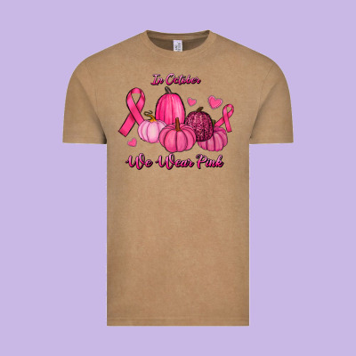 Vintage Tee In October We Wear Pink Pumpkins