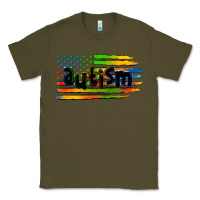 Army Green autism american flag Classic Tee - Zillion Design Studio