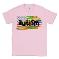 Bubblegum Pink autism american flag Classic Tee - Zillion Design Studio