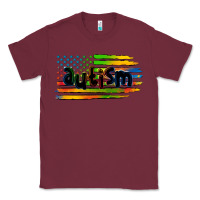 Burgundy autism american flag Classic Tee - Zillion Design Studio
