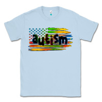 Dusty Blue autism american flag Classic Tee - Zillion Design Studio