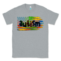 Heather Grey autism american flag Classic Tee - Zillion Design Studio