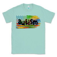 Seafoam autism american flag Classic Tee - Zillion Design Studio