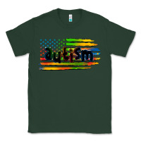 Sports Green autism american flag Classic Tee - Zillion Design Studio