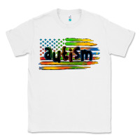 White autism american flag Classic Tee - Zillion Design Studio