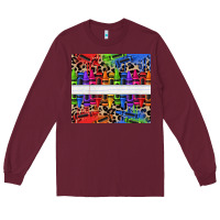 Burgundy Personalized crayons Long Sleeve Tee - texasbilliewilder