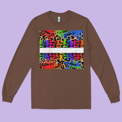 Personalized Crayons Long Sleeve Tee Designed By Texasbilliewilder