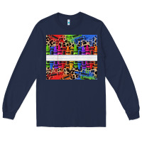 Navy Personalized crayons Long Sleeve Tee - texasbilliewilder