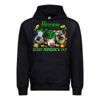 Black Happy Saint Patrick'S Day With Clover Urban Hoodie - BundleAndBundleShop