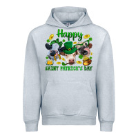 Heather Grey Happy Saint Patrick'S Day With Clover Urban Hoodie - BundleAndBundleShop