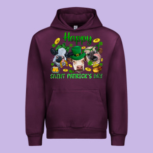 Happy Saint Patrick's Day With Clover Urban Hoodie Designed By Bundleandbundleshop