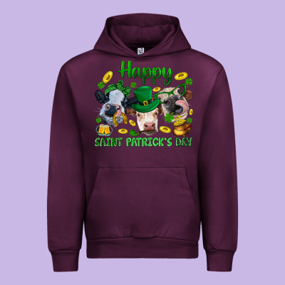 Happy Saint Patrick's Day With Clover Urban Hoodie Designed By Bundleandbundleshop