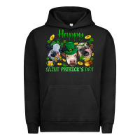 Pigment Black Happy Saint Patrick'S Day With Clover Urban Hoodie - BundleAndBundleShop