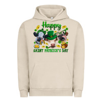 Pigment French Oak Happy Saint Patrick'S Day With Clover Urban Hoodie - BundleAndBundleShop