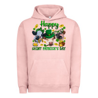 Pigment Salmon Happy Saint Patrick'S Day With Clover Urban Hoodie - BundleAndBundleShop