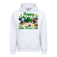 White Happy Saint Patrick'S Day With Clover Urban Hoodie - BundleAndBundleShop