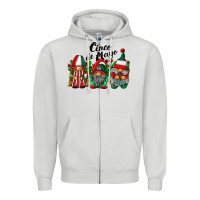 Dove Grey cinco de mayo mexican flag gnomes Zipper Hoodie - RacoonDesign