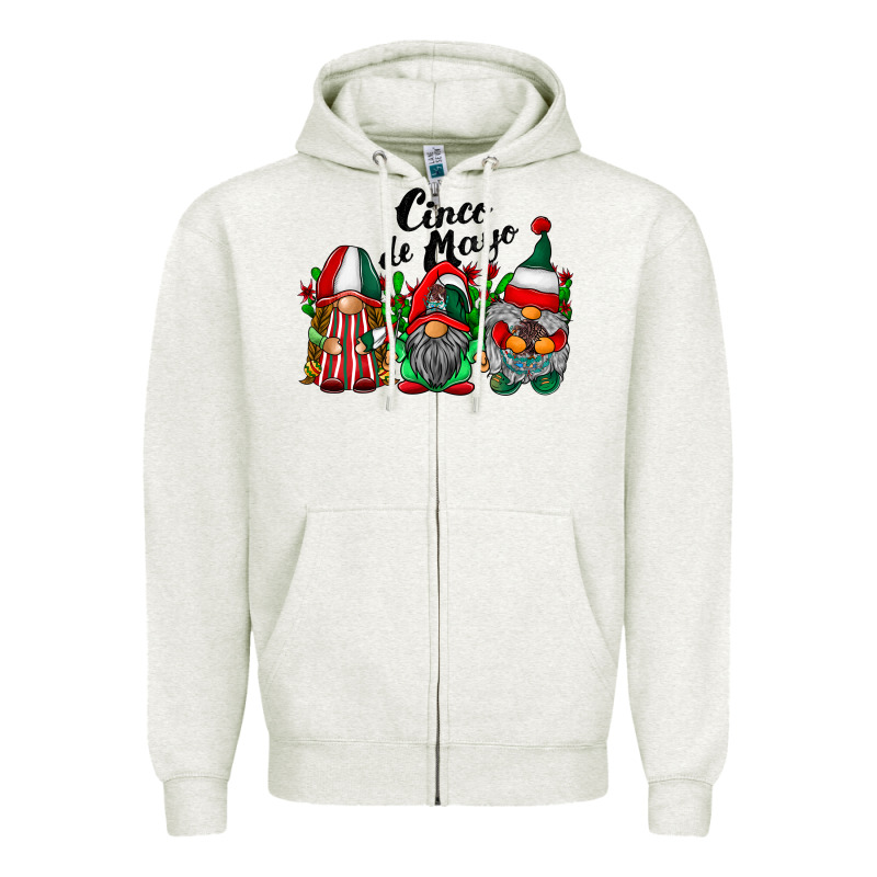 Cinco De Mayo Mexican Flag Gnomes Zipper Hoodie by RacoonDesign | Teevron