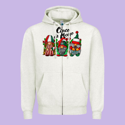 Cinco De Mayo Mexican Flag Gnomes Zipper Hoodie Designed By Racoondesign