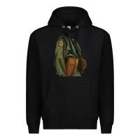 Black english pointer airforce Premium Hoodie - RanaPortraitStore