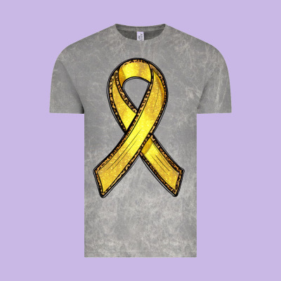 Vintage Tee Gold Cancer ribbon