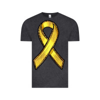 Vintage Black Gold Cancer ribbon Vintage Tee - RanaPortraitStore