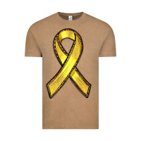 Vintage Coffee Gold Cancer ribbon Vintage Tee - RanaPortraitStore