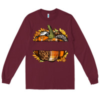 Burgundy Personalized Fall Pumpkin Long Sleeve Tee - texasbilliewilder
