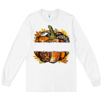 White Personalized Fall Pumpkin Long Sleeve Tee - texasbilliewilder