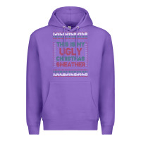 Purple this is my ugly christmas Premium Hoodie - MaliasSmallBusiness