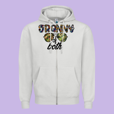 Granny Of Both Zipper Hoodie Designed By Cowhidedigitalart