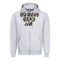 Heather Grey granny of both Zipper Hoodie - CowhideDigitalArt
