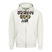 Oatmeal Heather granny of both Zipper Hoodie - CowhideDigitalArt