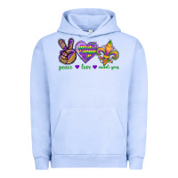 Pigment Grape Ice Peace Love Mardi Gras Urban Hoodie - BundleAndBundleShop