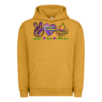 Pigment Peanut Butter Peace Love Mardi Gras Urban Hoodie - BundleAndBundleShop
