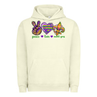 Peace Love Mardi Gras Urban Hoodie | Teevron