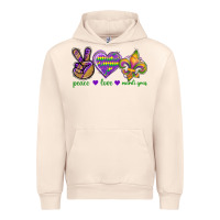 Sandshell Peace Love Mardi Gras Urban Hoodie - BundleAndBundleShop