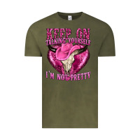 Vintage Olive keep on talking yourself im not pretty western Vintage Tee - texasbilliewilder