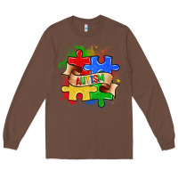 Chestnut autism puzzle pieces Long Sleeve Tee - Zillion Design Studio