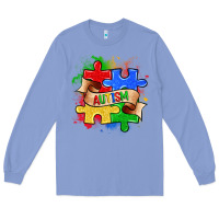 Colony Blue autism puzzle pieces Long Sleeve Tee - Zillion Design Studio