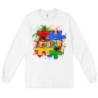 White autism puzzle pieces Long Sleeve Tee - Zillion Design Studio
