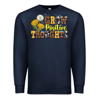 Navy grow positive thoughts Premium Sweatshirt - NancyCooperArtShop