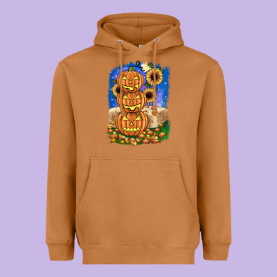 Pumpkin Sunflower Heavyweight Hoodie Designed By Jahusdesignshop