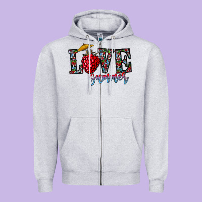 Love Summer Zipper Hoodie Designed By Cowhidedigitalart