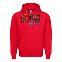 Red love summer Zipper Hoodie - CowhideDigitalArt