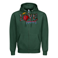 Sports Green love summer Zipper Hoodie - CowhideDigitalArt