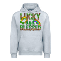 Heather Grey Lucky And Blessed St Patricks Urban Hoodie - BundleAndBundleShop